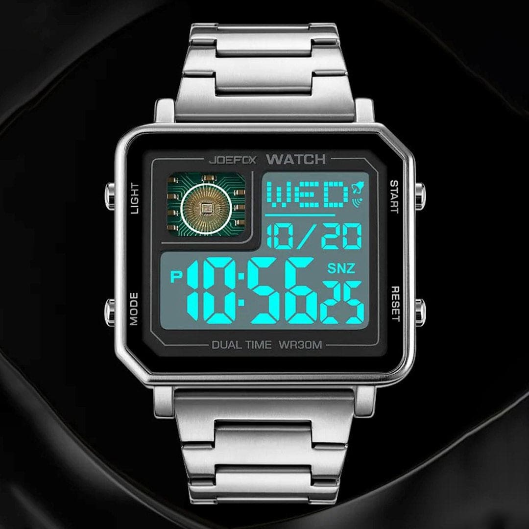 Reloj Digital Joefox 2033 Metalico Resistente al Agua