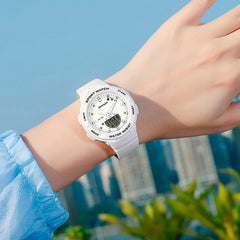 Reloj SANDA 6005 Dual deportivo de lujo Blanco