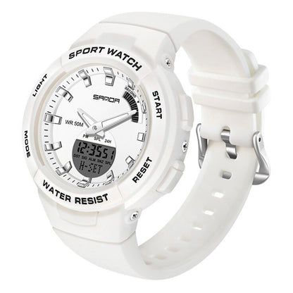 Reloj SANDA 6005 Dual deportivo de lujo Blanco