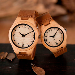 Reloj de madera natural marca Bobo Bird 703 para parejas